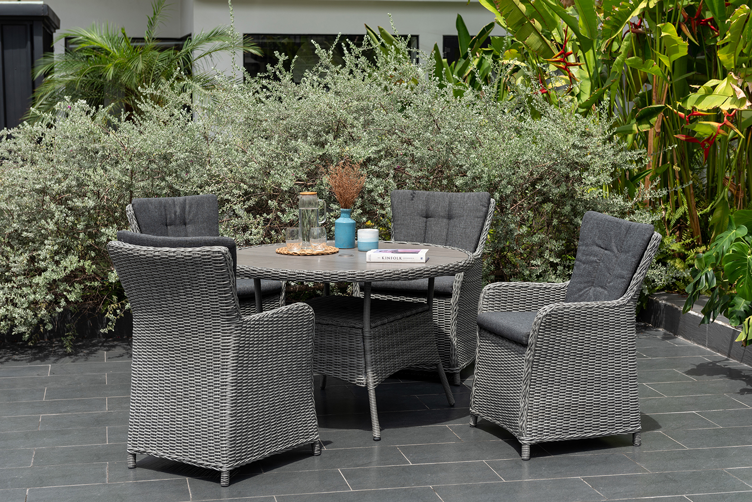 LifestyleGarden Martinique Grey 4 Seat Dining Set