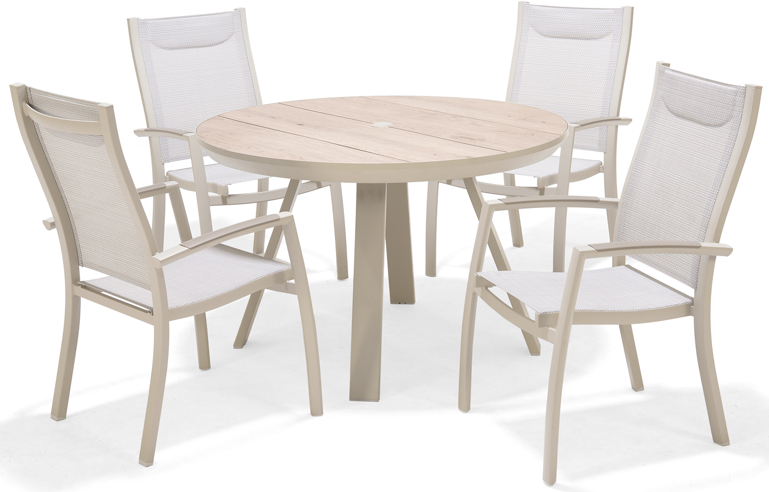 LifestyleGarden Urbanite Panama Sand 4 Seat Round Dining Set